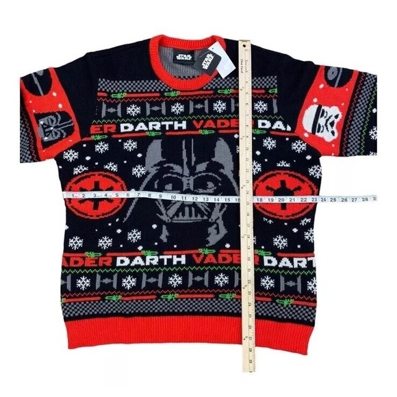 Star Wars Darth Vader Geeknet Ugly Christmas Sweater Men XXL Black Crew Neck NWT - Picture 5 of 7
